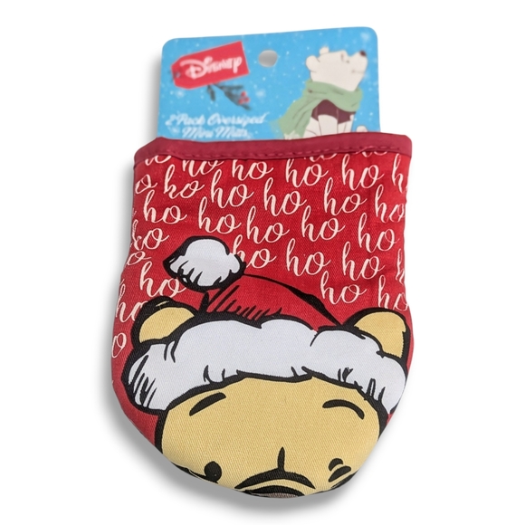 NWT Disney Pooh Christmas Mini Oven Mitts, 2pk Neoprene Heat Resistant - Picture 6 of 6